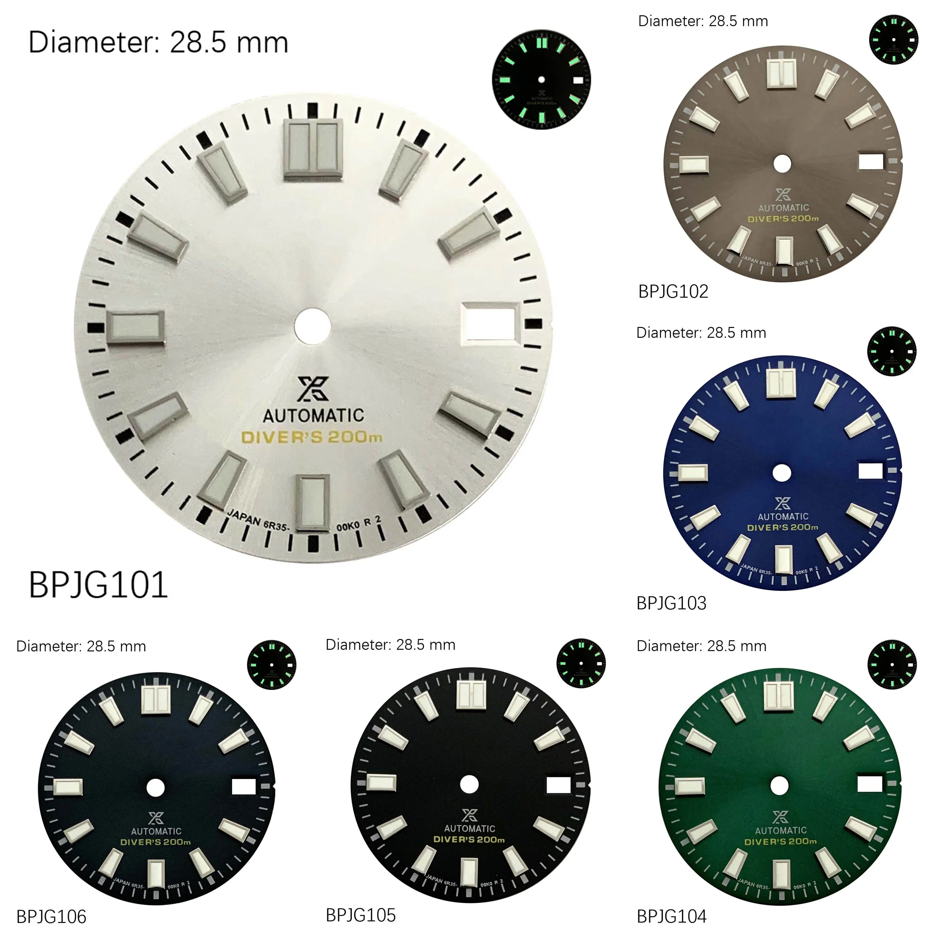 28.5mm Turtle Retrofit NH Dial 35 Dial  Movement Dial Watch Accessories Customized Watchmods