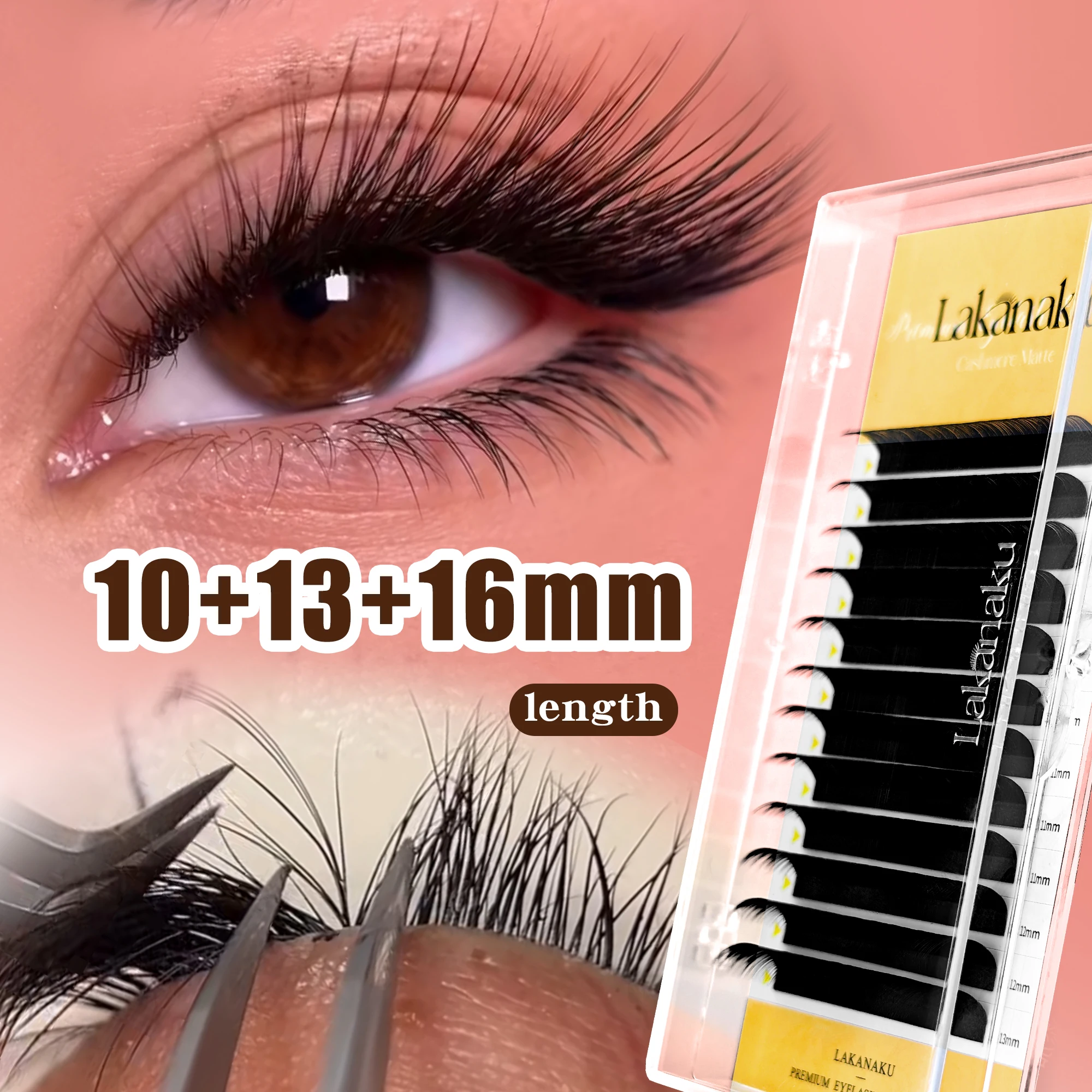 LAKANAKU LB LC LJ CURL Camellia Wimpern Vorgebündelte Wimpernspitzen Wimpern UB UC UJ Camellia Kunstwimpern Russian Volume Wimpern – Detail 11