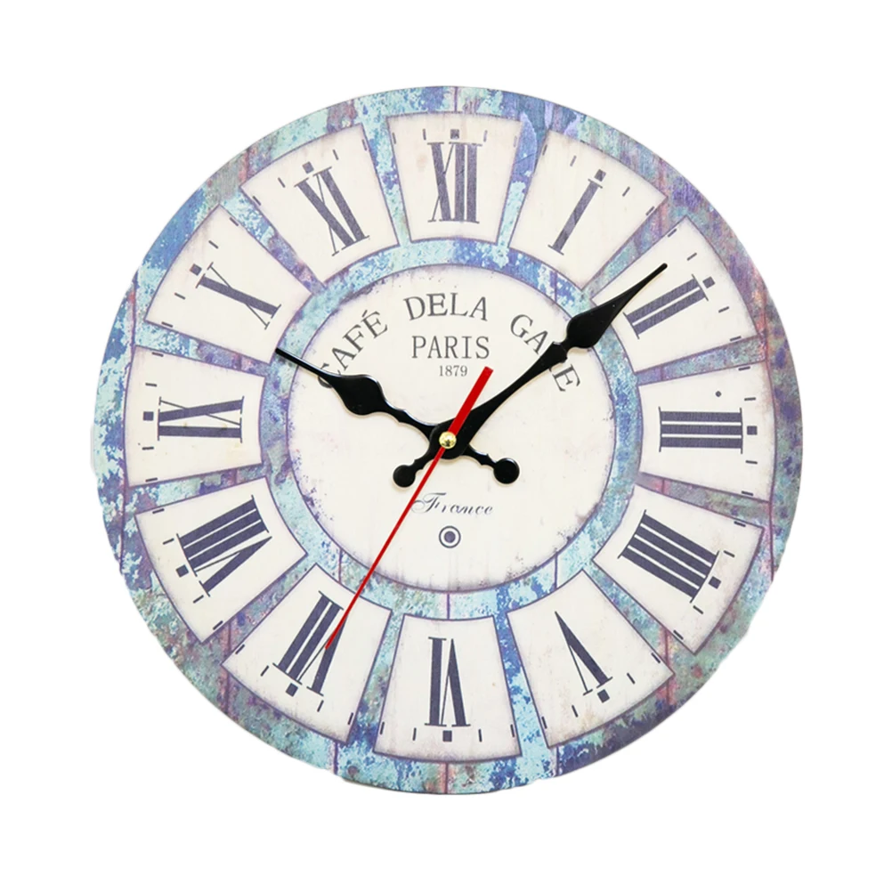 

Alarm Clock Silent Bell Vintage Decor Wall Clocks for Home Bamboo Rustic Hanging