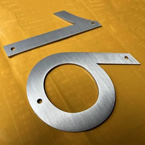 Nhà bằng thép không gỉ nổi, tín hiệu địa chỉ bên ngoài, tấm cửa kim loại, số vườn hiện đại lớn, hộp thư 0-9, 5in 12 Số cửa bán hàng chính - 7