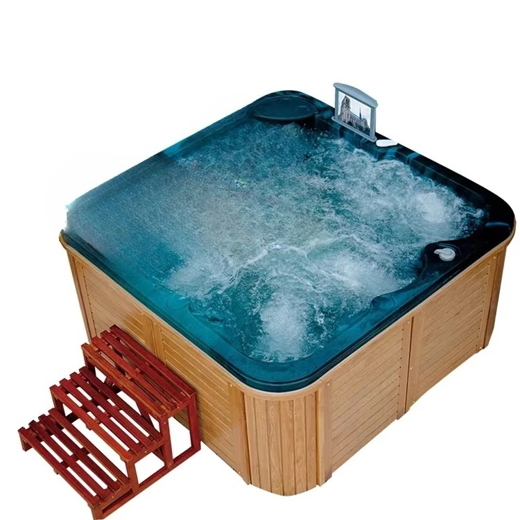 &c Modern Villa Balboa Control Acrylic Outdoor Spa Hot Tub Pool with Hydrotherapy and Square Design