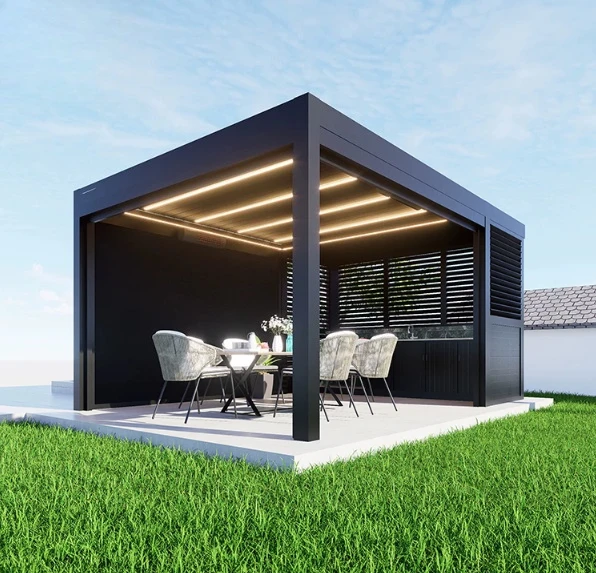 Stylish Aluminum Outdoor Pavilion UV Resistant Durable for Long Term Use in Garden Waterproof Anti Rust Heavy Duty Easy Install