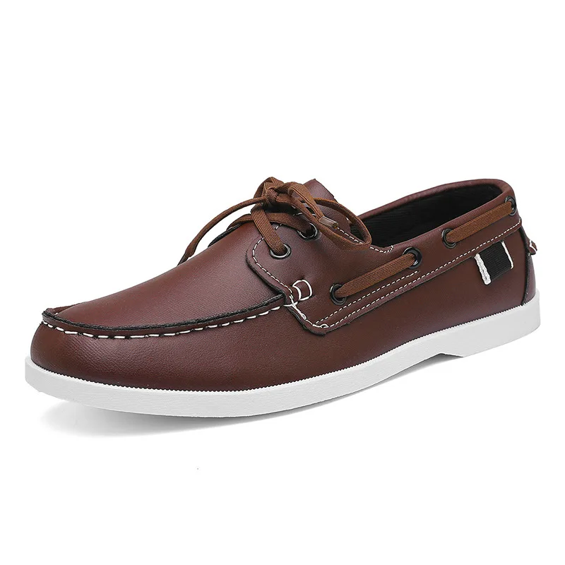 

New Casual Shoes for Men Comfy Leather Loafers Man Business Shoes Light Flat Social Shoe Male Driving Shoes Big Size 40-48