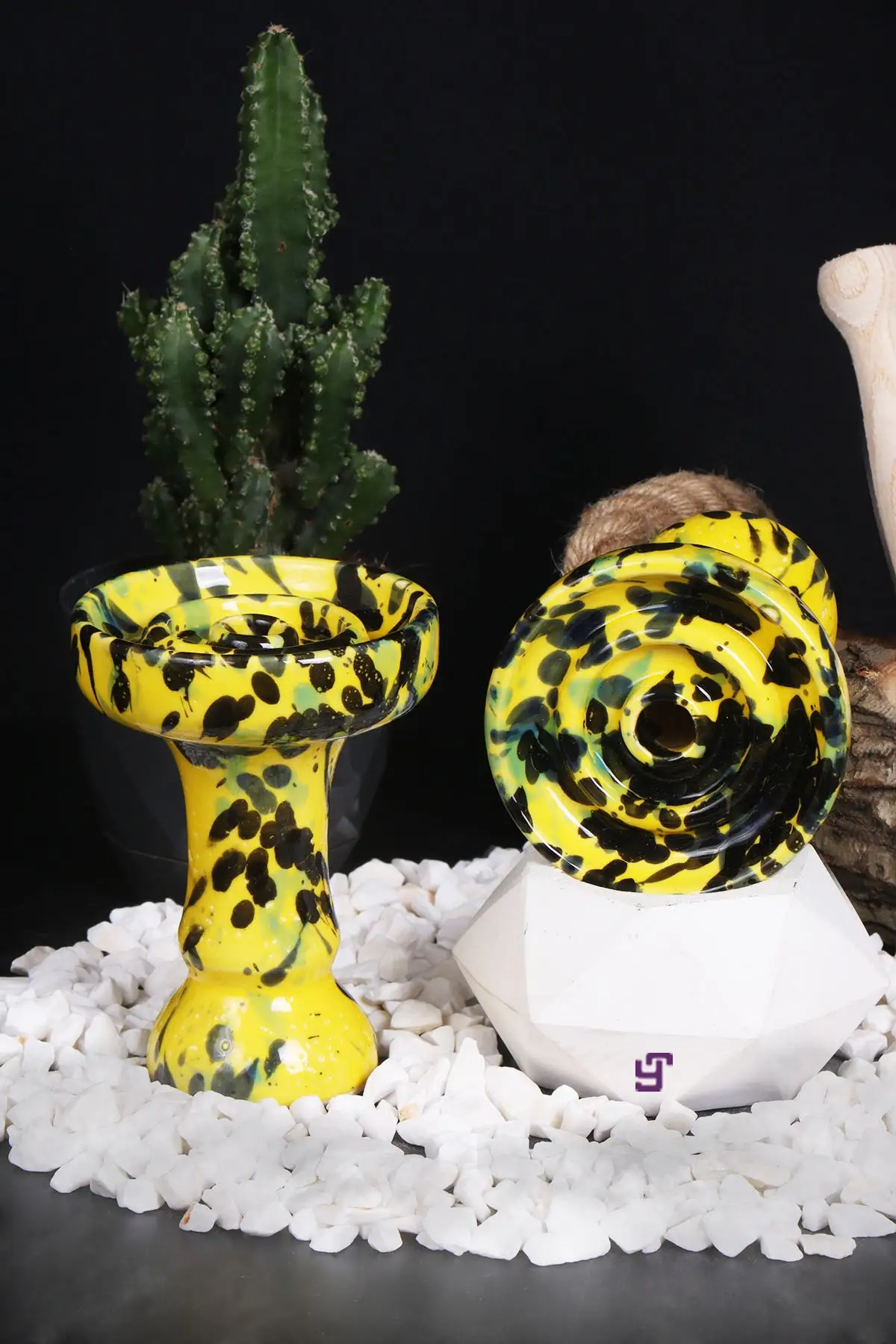 Yt Mangkuk Pipa Hookah Porselen Dalmatian Kualitas Bahan Arang Mangkuk Botol Aroma Kafe Shisha