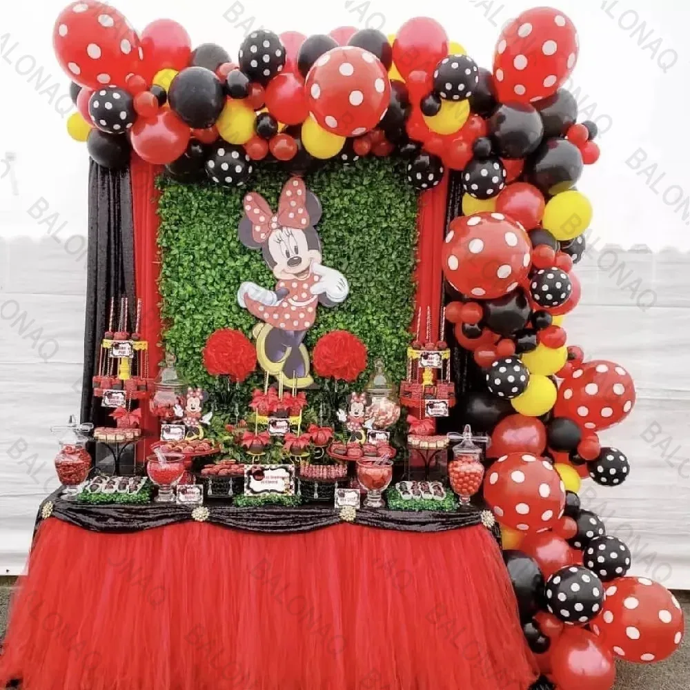 

1set Mikcey Minnie Mouse Balloons Red Minnie Birthday Party Decorations Baby Shower 32inch Number Balloon Polka Dot Globos