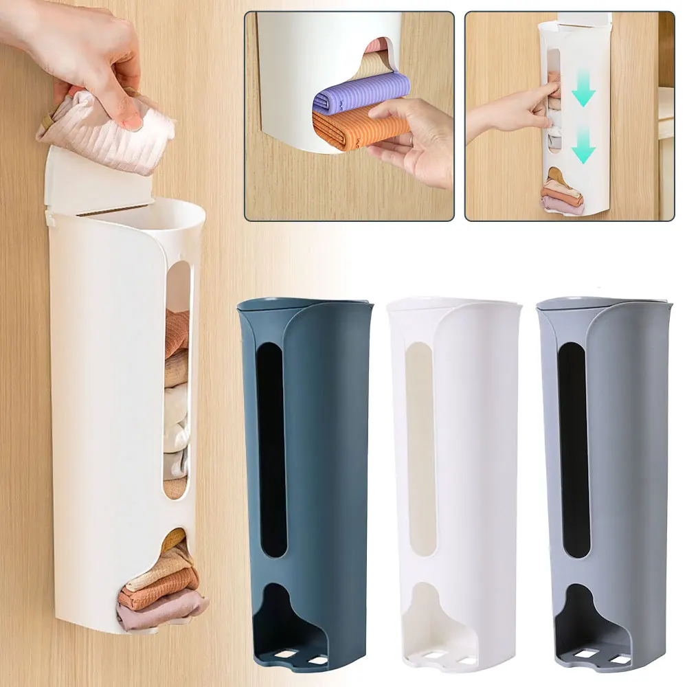 Wall-Mounted Underwear Storage Box Closet Underwear Panties Socks Organizer Self Adhesive Home Garbage Bag Dispenser Storage Box