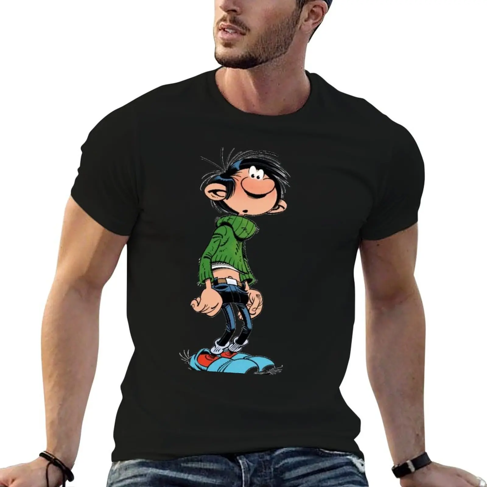 Gaston lagaffe T-Shirt Work Basic Short Sleeve Top