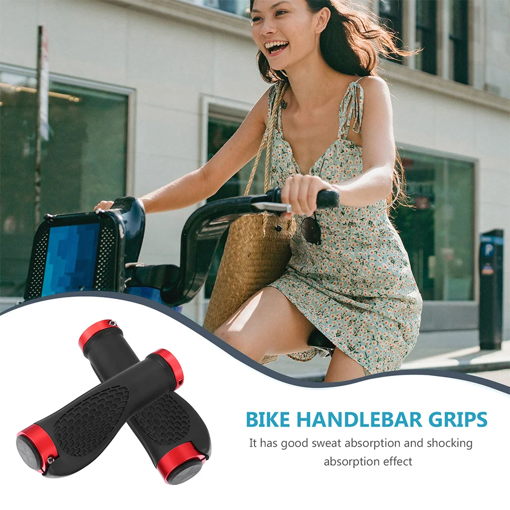 

2Pairs Bike Handlebar Grips Rubber Wear-Resistant Shock Absorption Non-Slip Bicycle Handlebar Covers Mountain Bike Grip Cycling