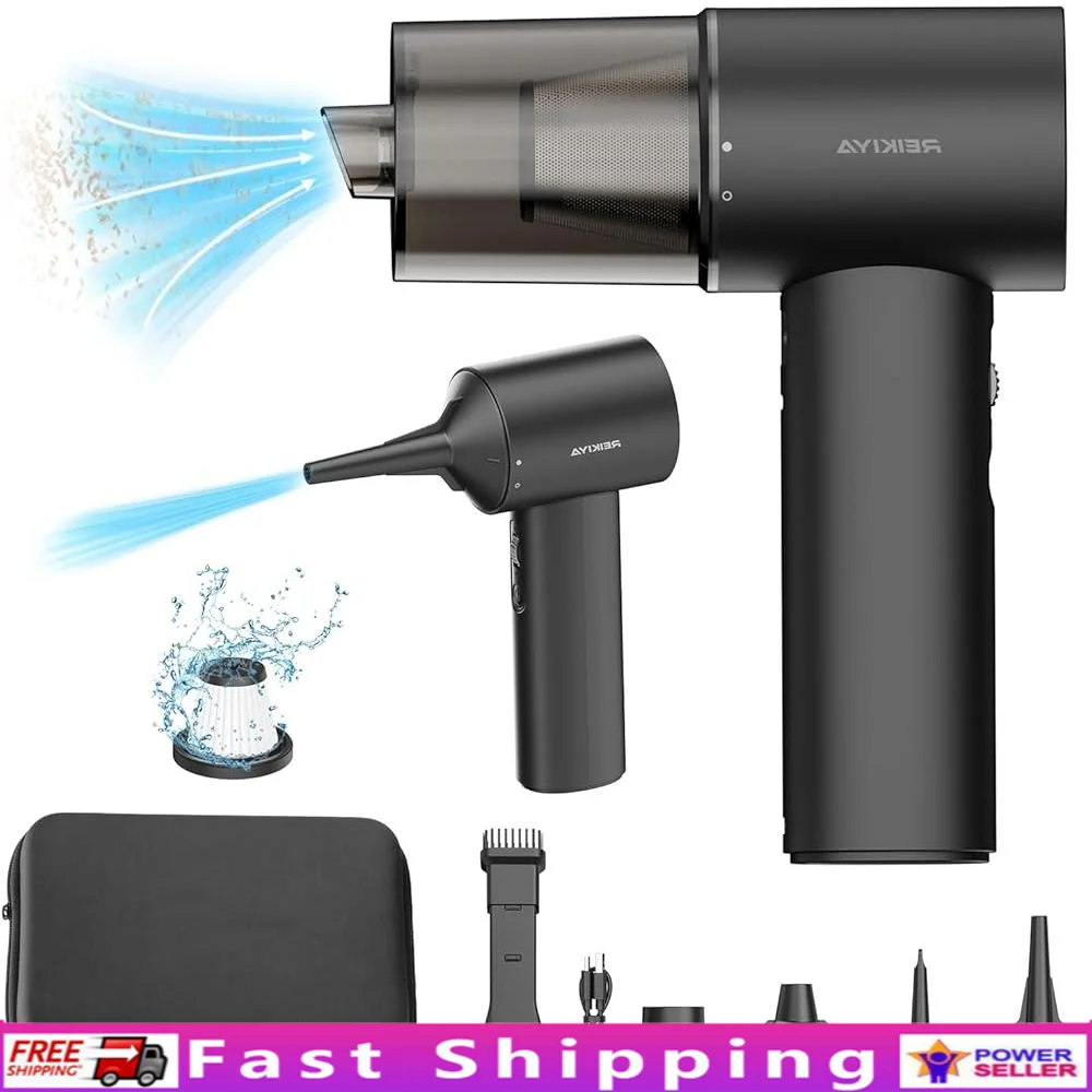 Portable Cordless 4 in 1 Vacuum Cleaner 14000PA Rechargeable Car Vacuum Duster Inflator Pump with LCD Display Accessories