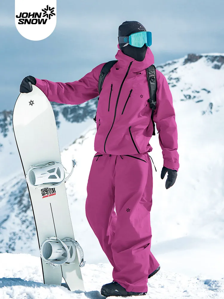 John Snow 2026 Unisex Hard Shell Ski Suit Waterproof Windproof Abrasion‑Resistant Fully Taped Jacket & Pants Snowboard Skiing