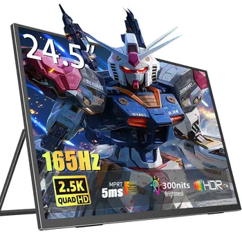 AHXJKA 24,5palcový přenosný monitor 165Hz 100sRGB 2K herní telefon mobilní notebook rozšiřující druhá obrazovka pro Steam/PS4/5/TV/XBox 10 nejlepší prodej 24palcový přenosný monitor - №3