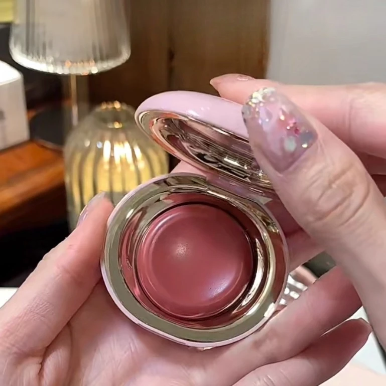 防水ローズニュートラルモーヴブラッシュパウダーポータブルメイクアップリキッドブラッシュ保湿リップグレーズふっくら滑らかなデュアルユース