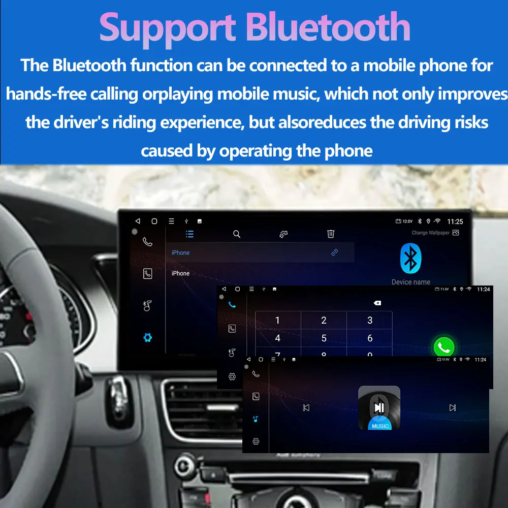 لاسلكي CarPlay أندرويد 14 لأودي Q3 2011 - 2018 سيارة الوسائط المتعددة راديو الملاحة نظام تحديد المواقع واي فاي السلكية السيارات DSP 8 بوصة تعمل باللمس #4