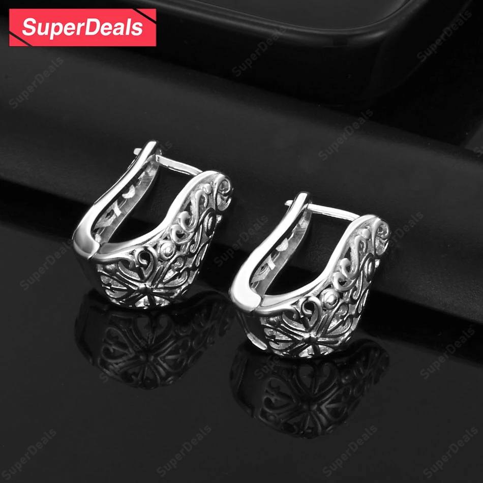 

Серьги-клипсы SuperDeals из стерлингового серебра 925 пробы с геометрическим узором для мужчин и женщин, модные украшения, подарок на годовщину, банкет, вечеринку