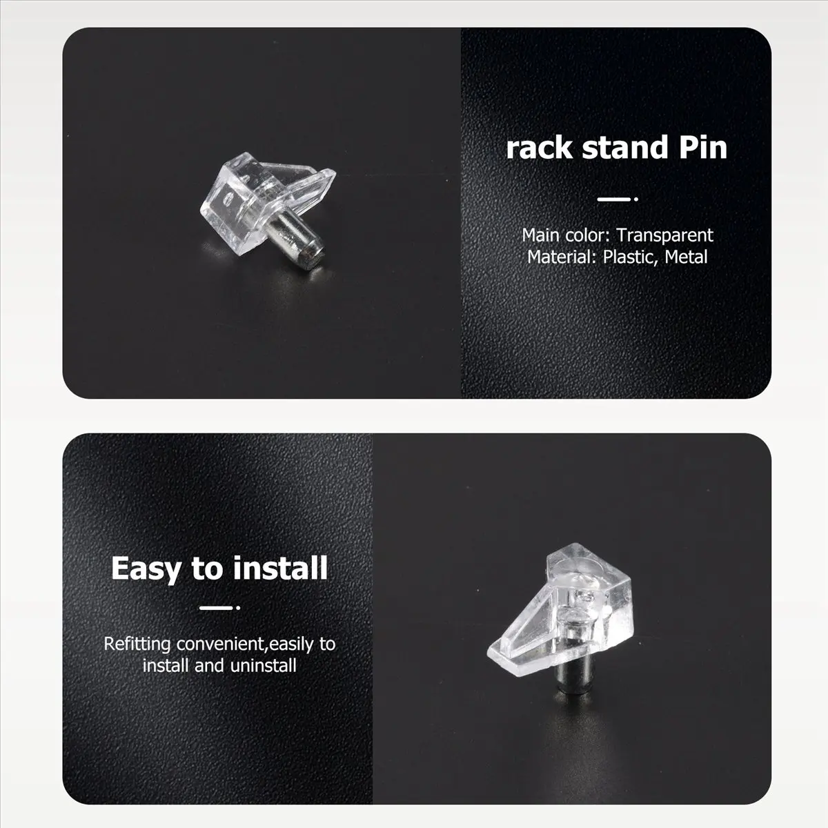 A75K 5 mm Pin shelf support shelf studs strong support 20 pcs, Transparent
