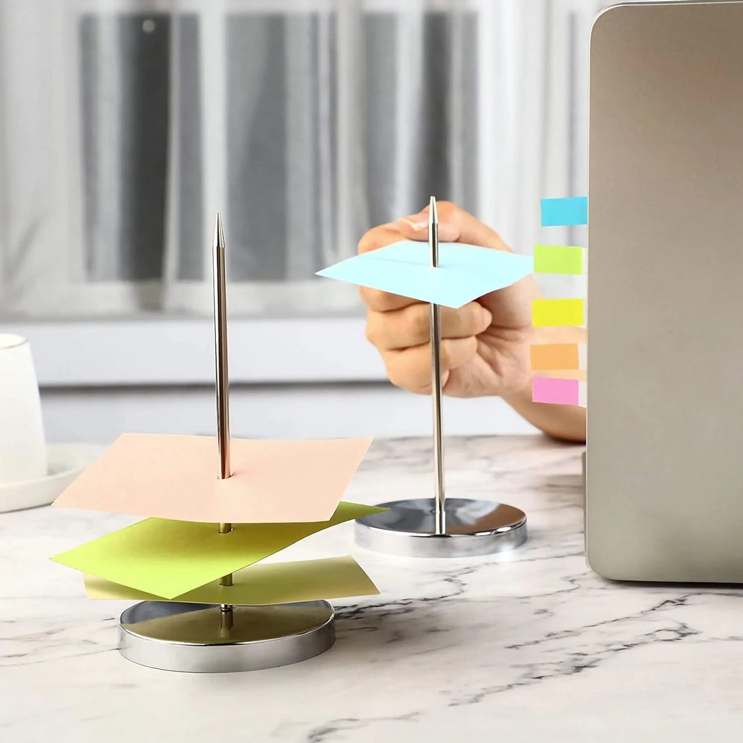 

Silver Memo Holder Spike Stick for Bill Receipt Note Paper Order Office Desk, Holders Desk Accessories and Workspace Organ