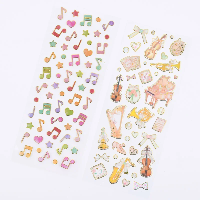 Musical Note Sticker Paper Music Stationery Diy Scrapbooking Decoration Planner Decal Korean Version Note Hot Stamping Sticker