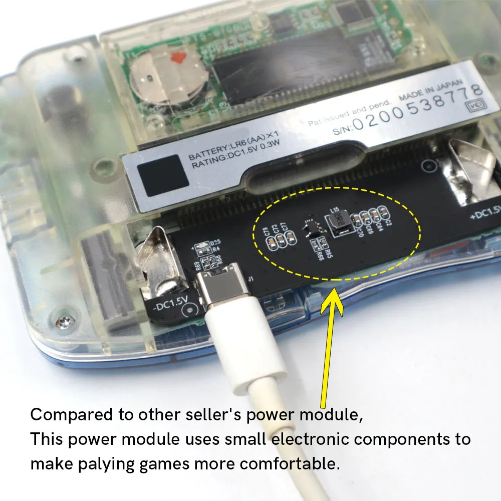 Hispeedido لوحدة التحكم الملونة Wonder Swan القابلة للاستبدال USB Type-C لوحة الطاقة