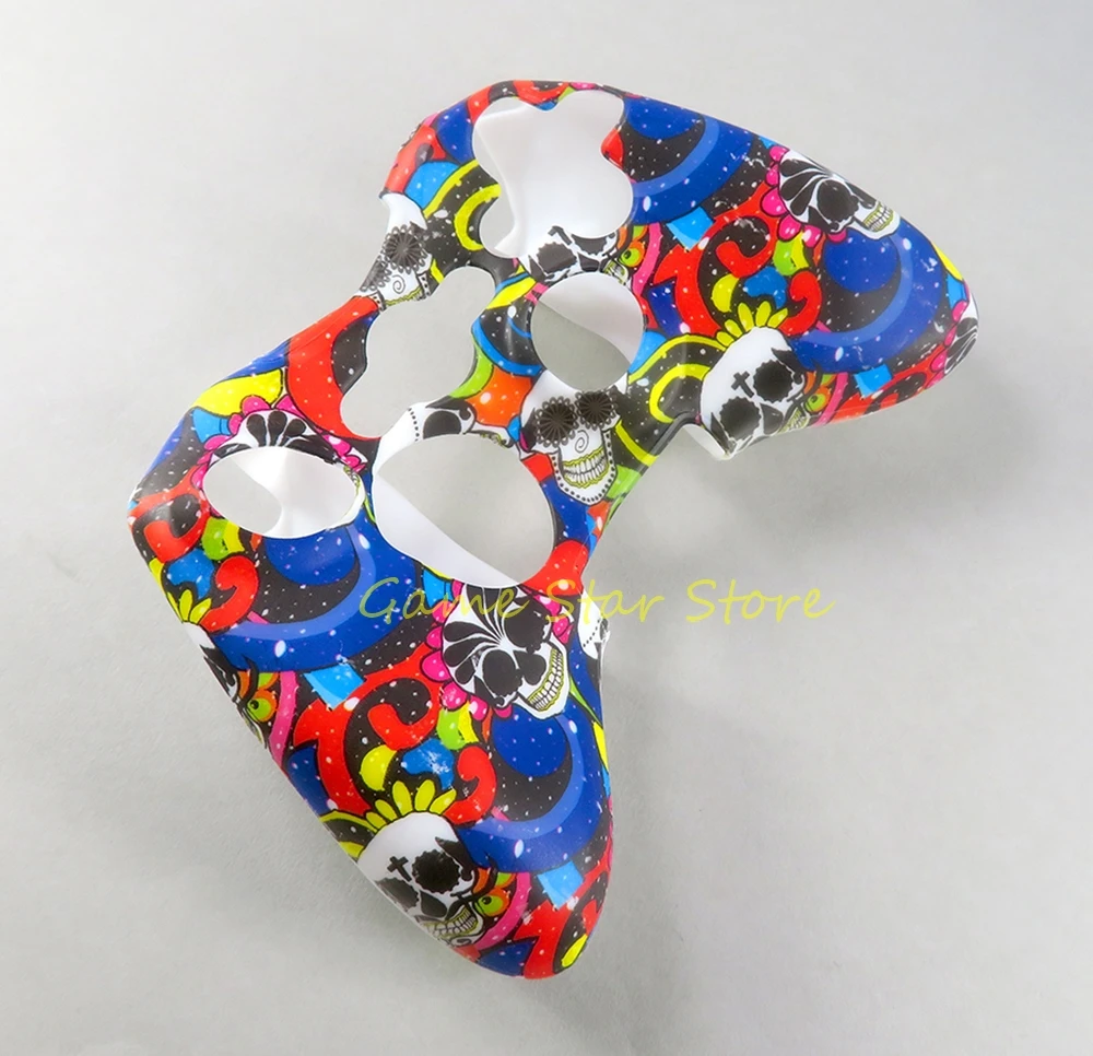 1pc For Xbox 360 Xbox360 Controller Water Transfer Printing Silicone Rubber Case Protective Cover Skin Game Accessories
