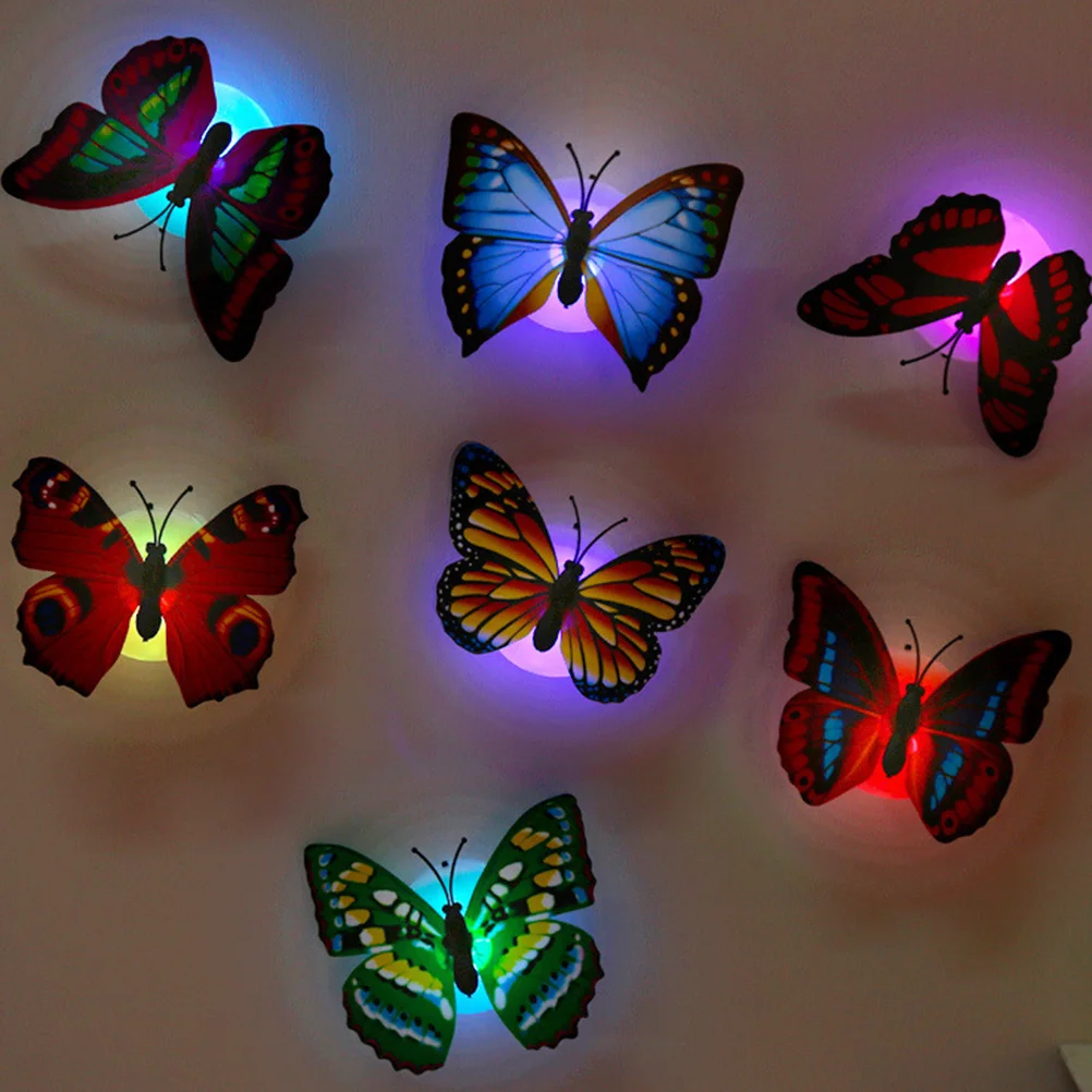 

10pcs Glow In The Dark Butterflies Led Lights 3D Simulation Wall Sticker For Kids Room Nursery Wedding Party Outdoor Garden