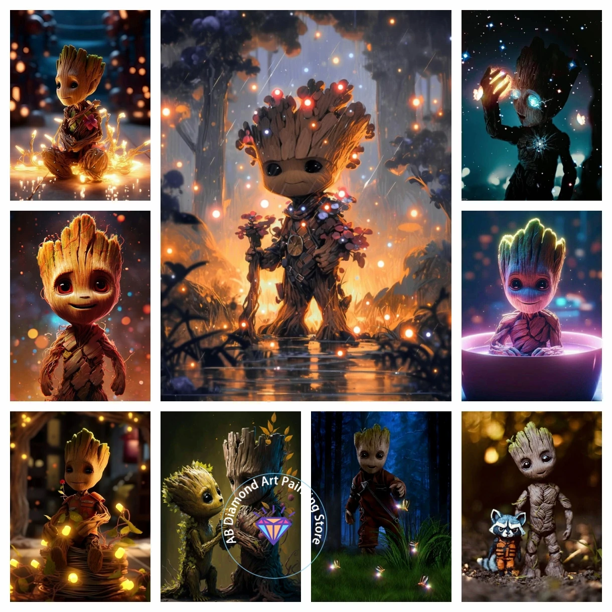 

Guardians of the Galaxy Groot AB Diamond Painting Kit DIY Embroidery Cross Stitch Handmade Gift Crafts Home Decor Children Gift