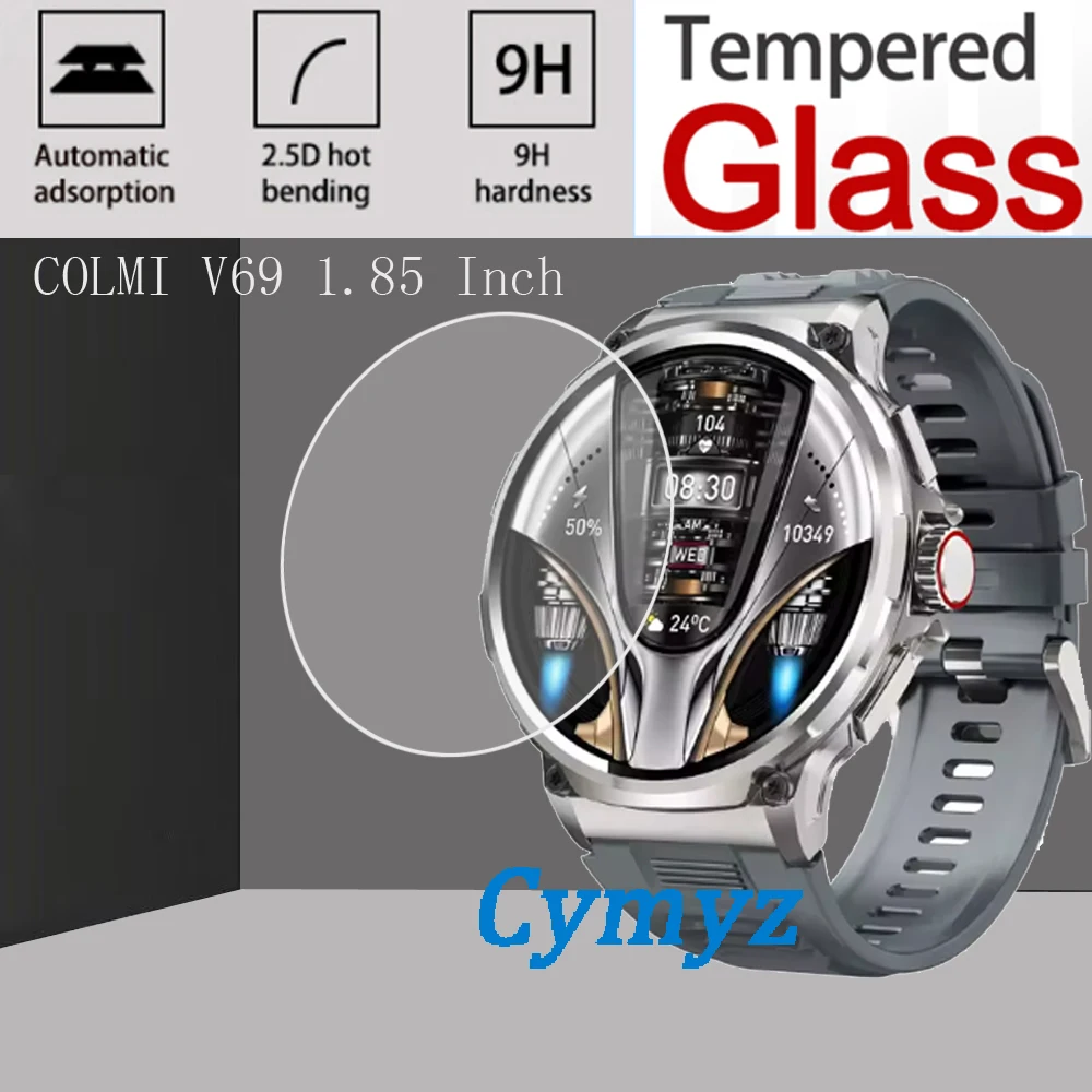 Hard Glass Smartwatch Protective Film For COLMI V69 1.85 Inch Smart Watch Tempered Glass Screen Protector Cover