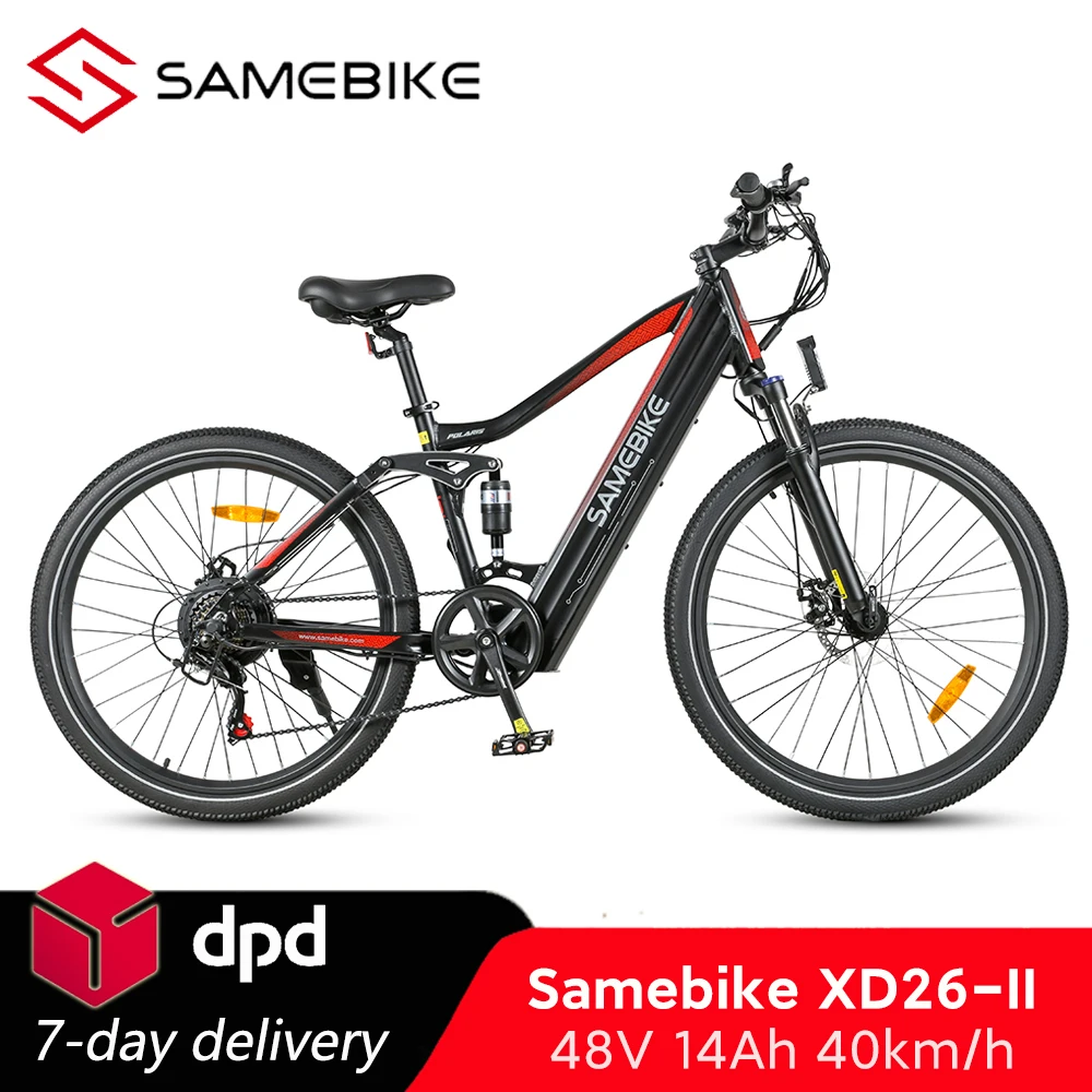 Samebike XD26-II Electric Bicycle for Adults Mountain Bike 750W 48V 14Ah Lithium Battery City E-bike