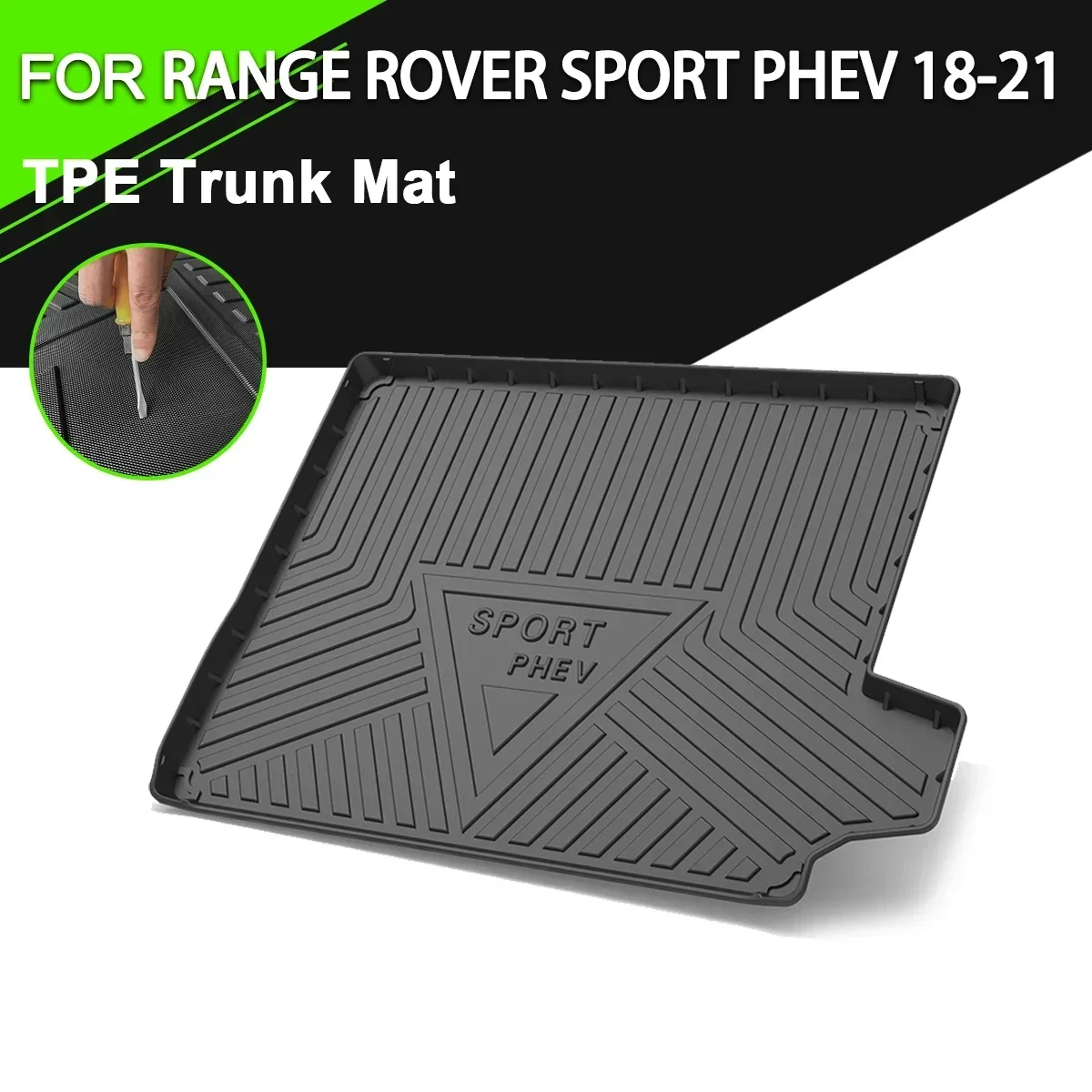 

Car Rear Trunk Cover Mat For Land Rover SPORT PHEV 2018-2021 TPE Waterproof Non-Slip Rubber Cargo Liner Accessories