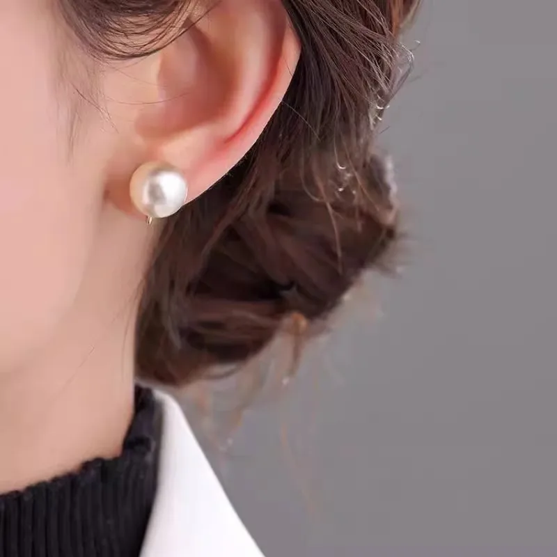 Pendientes de Clip de oreja de perlas de 2 piezas para mujer, joyería de moda sin agujero para la oreja, Piercing falso, Simple