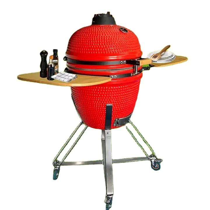 Charcoal Commercial Rotisserie Oven Green Barbecue Shape Outdoor Ceramic 21 Inch Egg Bbq Grills