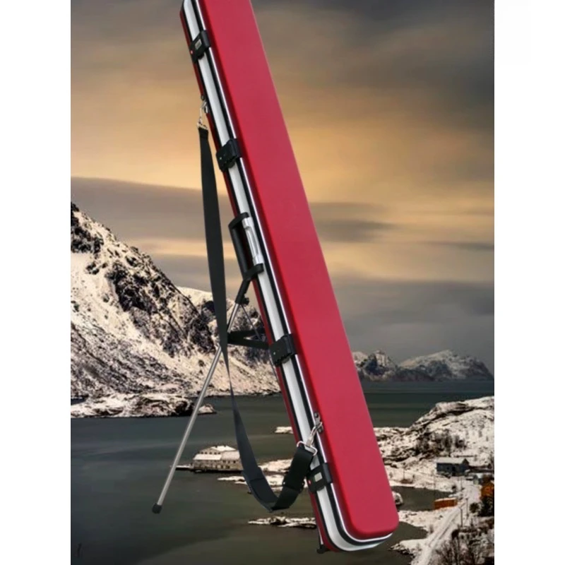 

2024 new fishing gear bag 1.25m fishing rod bag hard shell 1.3m aluminum frame password lock fish gear bag, hand rod bag