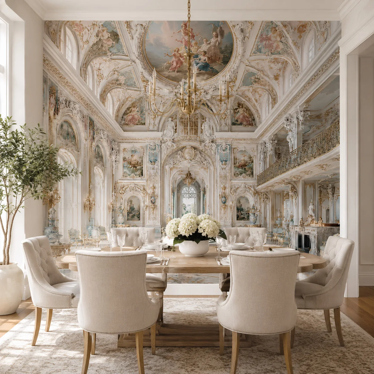 Custom European Baroque Palace Wallpaper Mural Luxury Rococo Interior Wall Decor Non Self Adhesive Living Room Bedroom