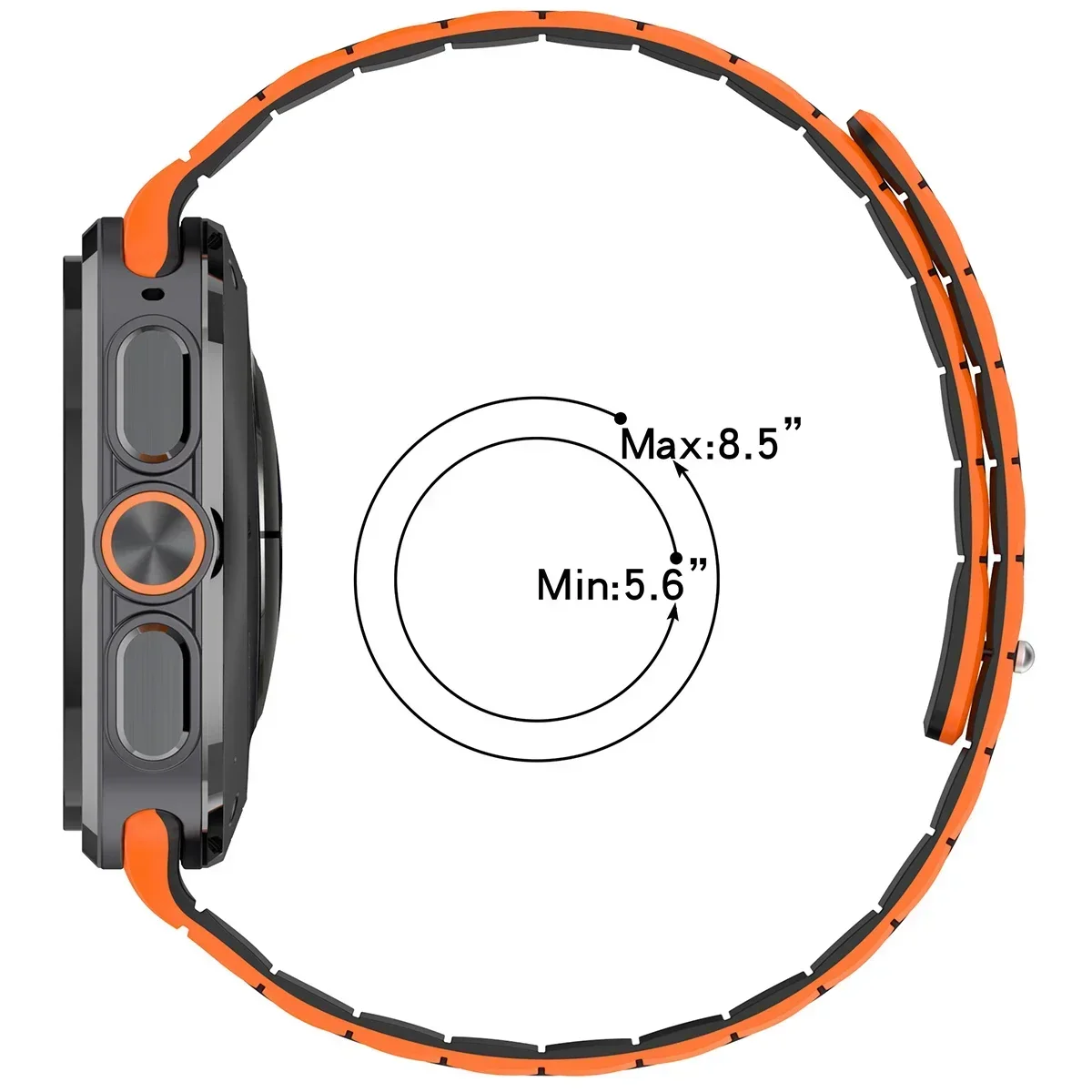 Magnetisches Silikonarmband für Samsung Galaxy Watch Ultra 2 47 mm, Sportarmband für Galaxy Watch 9/8 40/44, Watch 8 Classic 46 mm, Armband. – Detail 3