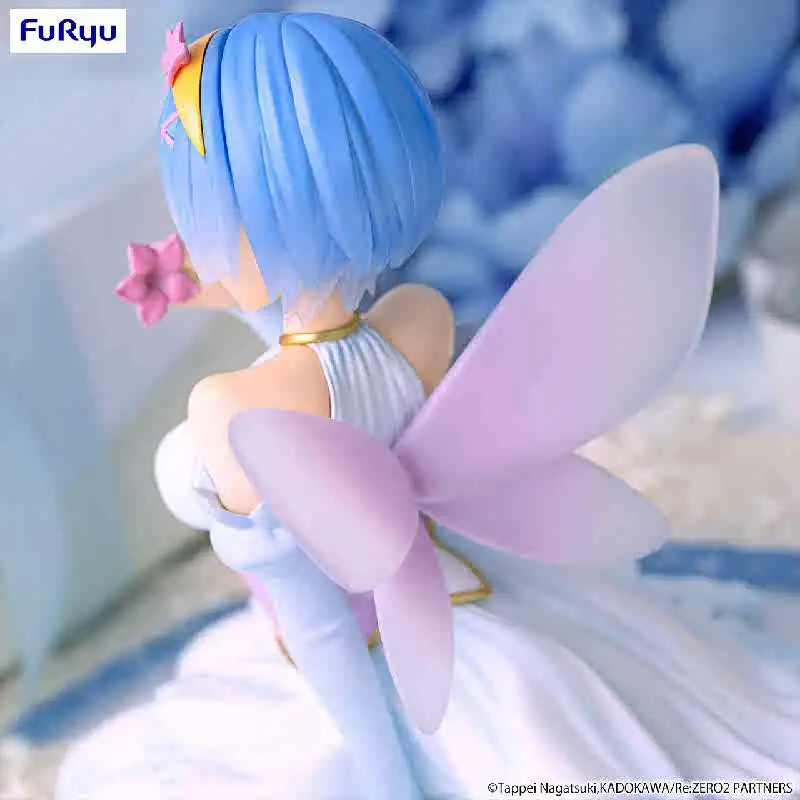 10cm Genuine FuRyu Re kara Hajimeru Isekai Seikatsu Rem Flower fairy Noodle Stopper Anime Action Figure Model Toys Gift