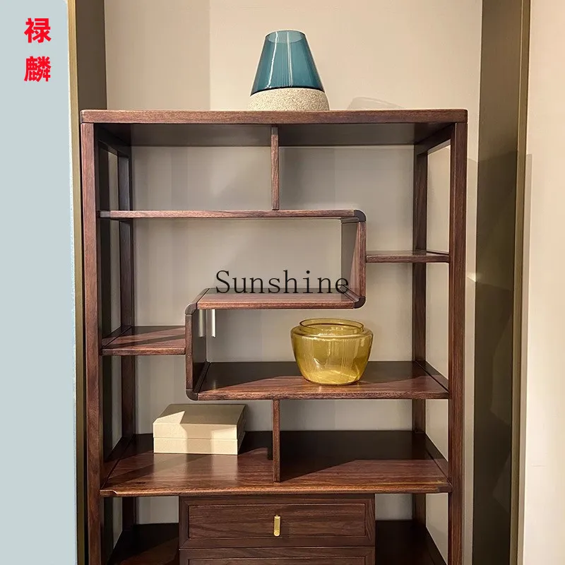 TT new Chinese solid wood bogu frame Duobao Pavilion living room multi-layer shelf