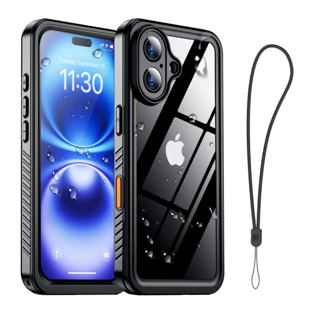 Shellbox Professionelle Wasserdichte Hülle Geeignet für iPhone 16ProMax 17 Air 15 14Pro Handyhülle 360 Grad Rundum-Schutz Sturzsicher