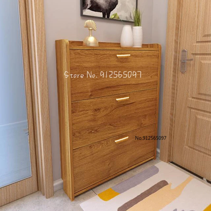 17cm ultra-thin tipping bucket shoe cabinet household shoe cabinet multi-function door cabinet storage artifact simple dustproof