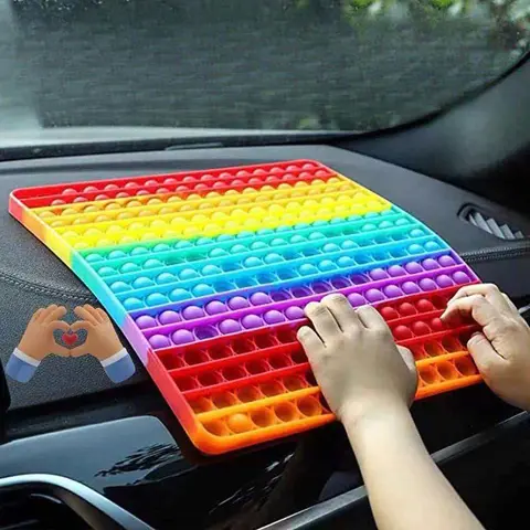 Jumbo Rainbow Silicone Push Bubble 30CM Sensory Fidget Toys for Kids Birthday Educational Gifts Relieve Stress and Anxiety