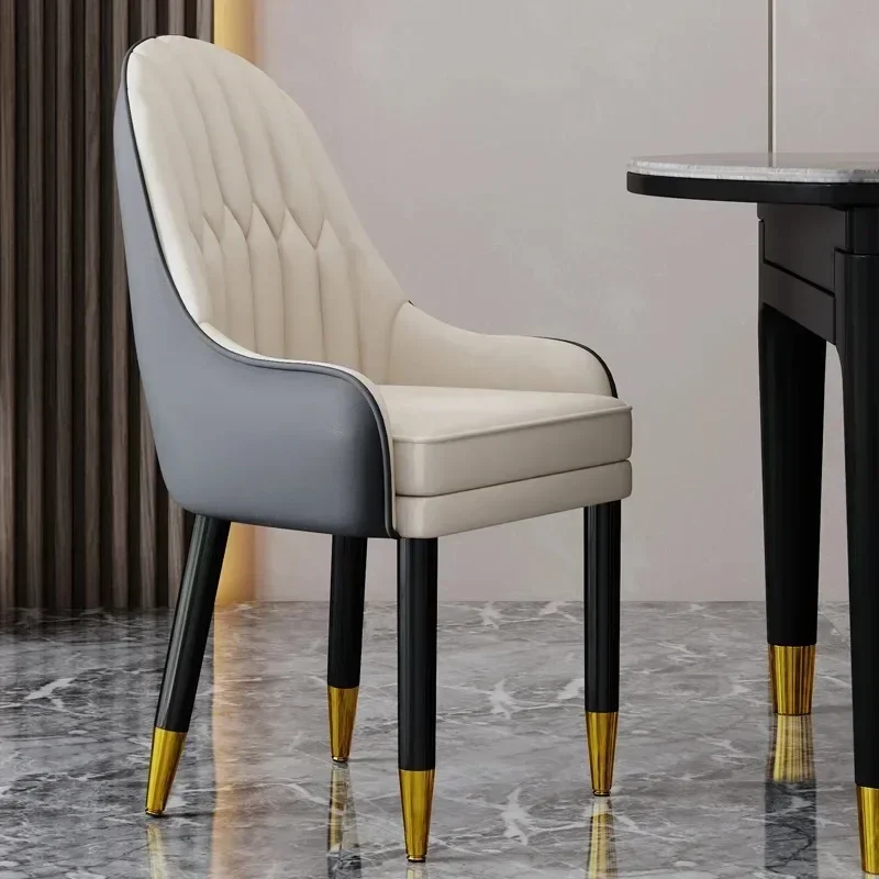 Aesthetic White Dining Chairs Luxury Modern Custom Metal Dinning Room Chairs Nordic Elastic Chaises Salle Manger Home Furniture