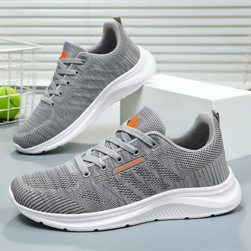 

Men's Mesh Fabric Sneakers Casual Breathable Lightweight No-Slip Fashionable Versatile Men's Shoes