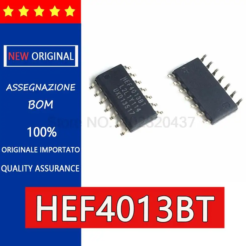 5PCS  original HEF4013BT SOP14 Double D trigger logic IC chip  HEF4013 SMD SOP14