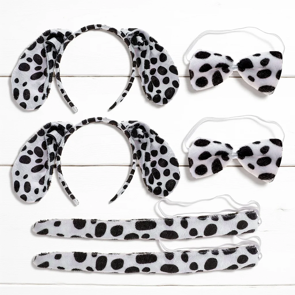 

2 Sets Animal Headband with Tail Costume Prop for Cosplay Party Performance Stage Accessory Set Ears