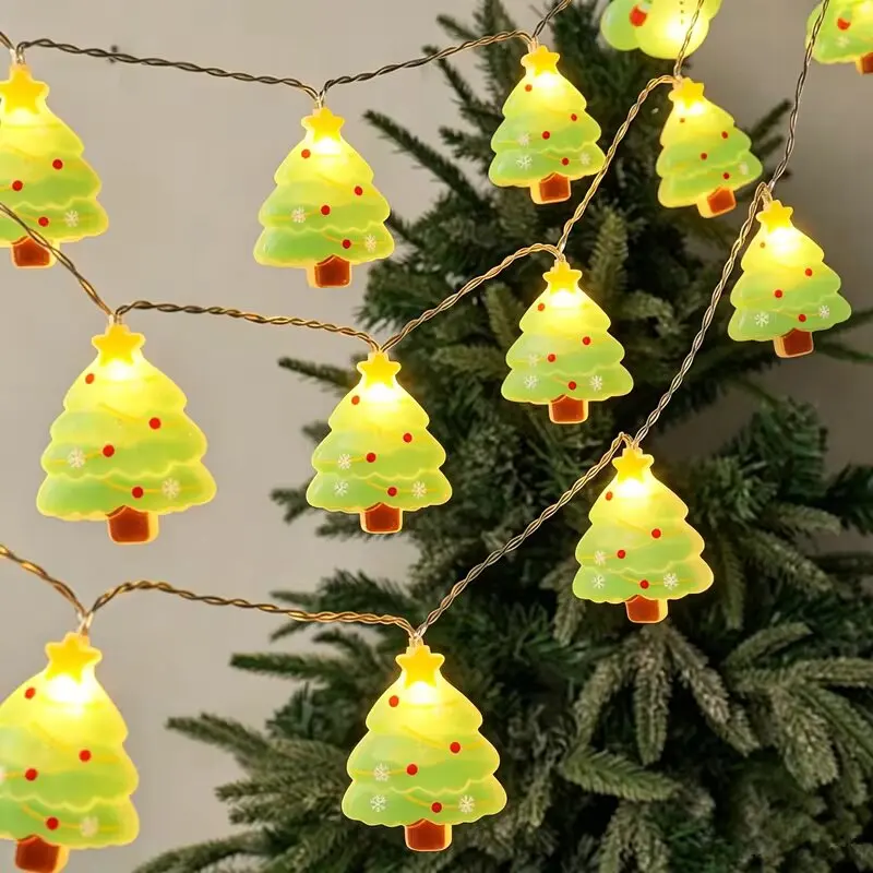 Christmas Tree String Lights Santa Snowman 10LED 20LED Warm White Battery Operated Fairy Lights Home Xmas Holiday Decorations