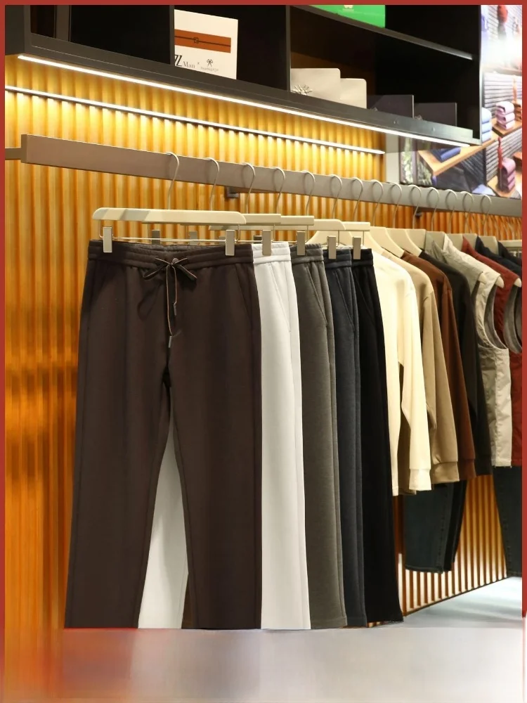 

Italian Luxury Wool Blend Men's Casual Pants Warm Simple Versatile Busin Casual Pants Straight Leg ort Youth Active Sle