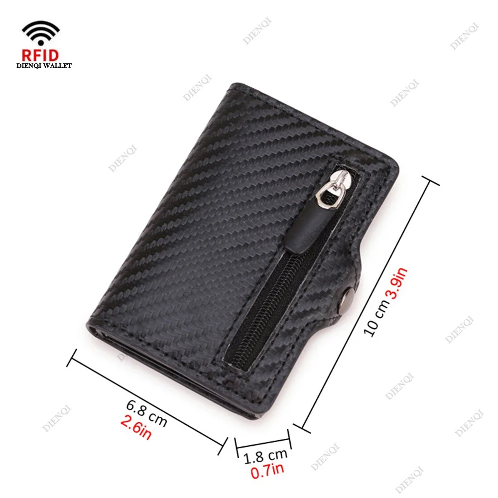 Carbon Fiber Rfid Credit Card Holder Men Wallets Storage Money Bag Hand Purse Small Mini Slim Wallets Carteira Masculina