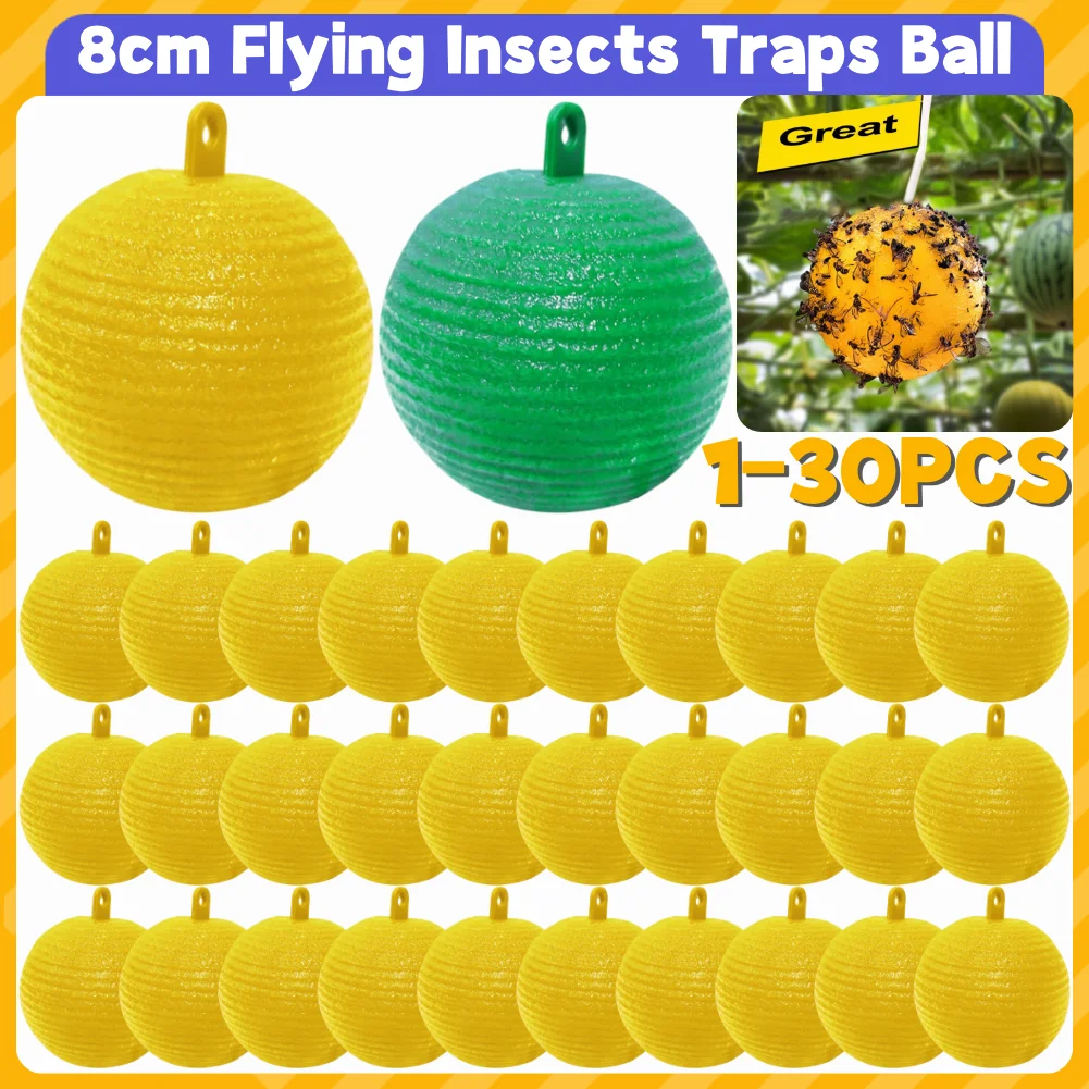 1-10 Uds bola fruta mosca Catcher Control de plagas trampa pegajosa 8cm avispa abeja trampa para insectos trampas para mosquitos para plantas de cocina de interior y exterior