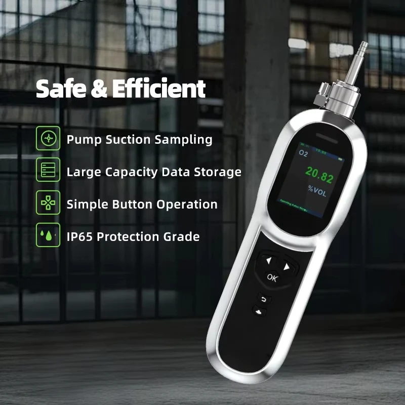 IP65 Multi-function Alarm Carbon Dioxide Leak Pushbutton Operation Neck Design Detector