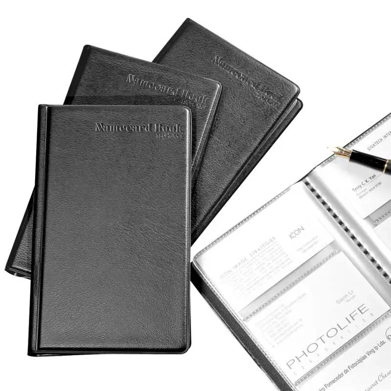 180/240 Portable Business Card Holder Name ID Credit Cards Organizer Leather Holder Album Book Case Wallet Bank Card Case Holder