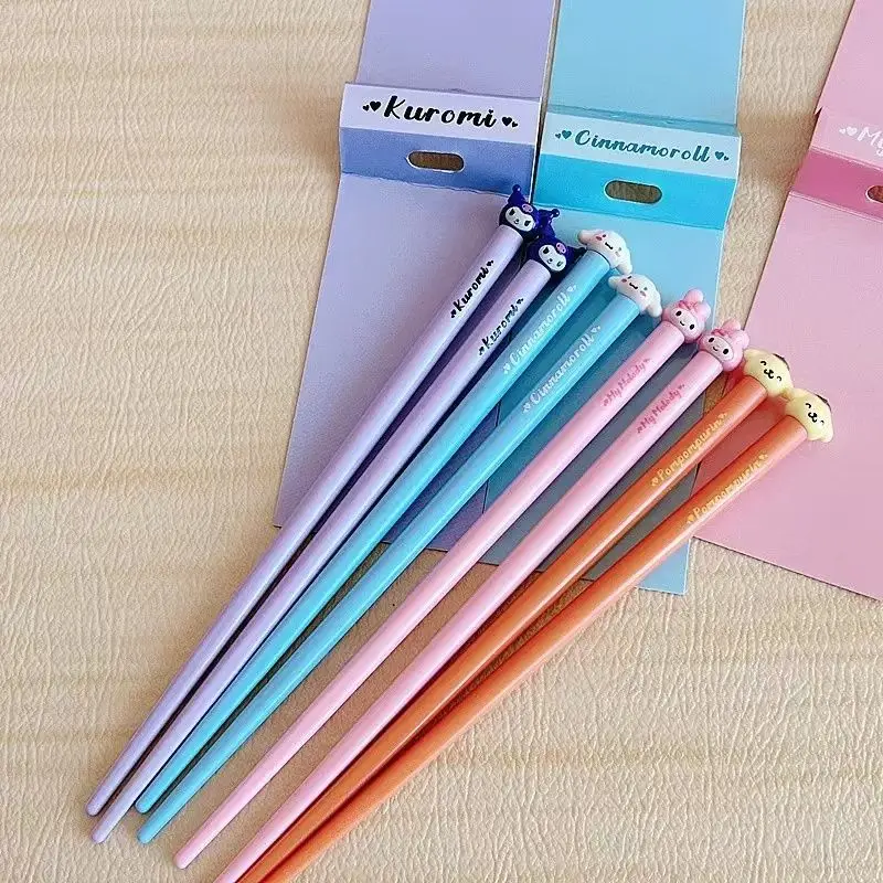 ثلاثية الأبعاد عيدان لطيف كورومي سينامورول بلدي ميلودي عروسة كارتون المضادة للانزلاق عيدان Kawaii السوشي زوجين أواني الطعام هدية