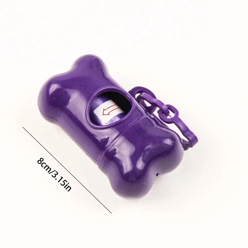 1/2pcs Portable Bone Shaped Dog Waste Bag Holder With Disposable Pet Garbage Bags For Outdoor Walking Supply